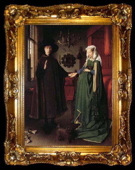 framed  Jan Van Eyck Portrait of Giovanni Arnolfini and His Wife, ta009-2